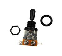 Lahdrhab Metric 3 Way Short Straight Guitar Toggle Switch Pickup Selector For Electric Guitar,Silver & black(Pack Of 2)