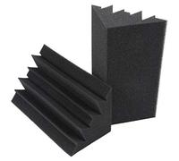 Lahdrhab New 8 Pack of 4.6 in X 4.6 in X 9.5 in Black Soundproofing Insulation Bass Trap Acoustic Wall Foam Padding Studio Foam Tiles (8PCS, Black)