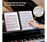 Lahdrhab Sheet Music Folder, 60 Pages Capacity, Sheet Music Holder,Fits Letter Size A4, Writable & Detachable (Green) Easy to Use