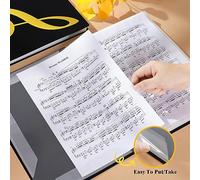 Lahdrhab Sheet Music Folder, 60 Pages Capacity, Sheet Music Holder,Fits Letter Size A4, Writable & Detachable(Blue) Easy Install Easy to Use