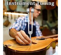Lahdrhab Tuning Fork Set Kit Parts (128Hz, 136.1Hz, 512Hz,4096Hz) with Reflex Hammer for Healing Chakra Set Healing Musical