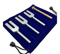 Lahdrhab Tuning Forks Set 4096 Hz 4160 Hz 4225 Hz Tuning Forks Set Tuning Fork with Wooden Hammers and Cloth Bag Silver Aluminum Alloy Accessories Style 1
