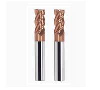 LAHDYFHOE 4 Flutes Shank3/4'' Carbide Square Nose End Mill, Carbide Square End Mills Flat End Mills 4-Edge CNC Milling Bits Cutter Iron-HRC55 - TISIN Coated (2pcs Square Nose 3/4” End Mills)