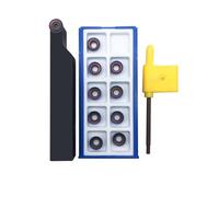 LAHDYFHOE 5/8" Indexable Metal Lathe Turning Tool Holder SRAPR1616H10 + 10pcs RCMT10T3MOE-JS R5 Round Carbide Replacement Inserts Button Inserts for Steel Stainless Steel