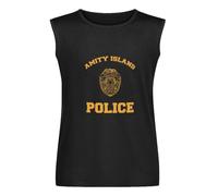 Lahe Amity Police Jaws T-Shirt For Men, Tee Vest for Men Size S
