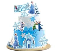 Lahe Frozen Cake Decoration Set - Happy Birthday Toppers for Girls' Parties (Pack of 10)