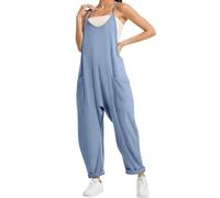 Lahloya Maternity Jumpsuit, Lahloya Maternity Jumpsuit One-Piece Outfit, Oversized Cotton Maternity Overalls for Women (light blue,XXL)