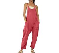 Lahloya Maternity Jumpsuit, Lahloya Maternity Jumpsuit One-Piece Outfit, Oversized Cotton Maternity Overalls for Women (rose,XXL)