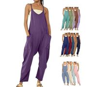 Lahloya Maternity Jumpsuit, Lahloya Pregnancy Jumpsuit, Lahloya Oversized Jumpsuit Cotton Romper (Dark Purple,Small)