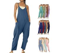 Lahloya Maternity Jumpsuit, Lahloya Pregnancy Jumpsuit, Lahloya Oversized Jumpsuit Cotton Romper (Denim Blue,2X-Large)