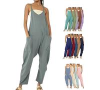 Lahloya Maternity Jumpsuit, Lahloya Pregnancy Jumpsuit, Lahloya Oversized Jumpsuit Cotton Romper (Gray,Medium)