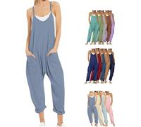 Lahloya Maternity Jumpsuit, Lahloya Pregnancy Jumpsuit, Lahloya Oversized Jumpsuit Cotton Romper (Light Blue,X-Large)