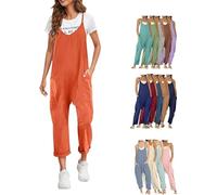 Lahloya Maternity Jumpsuit, Lahloya Pregnancy Jumpsuit, Lahloya Oversized Jumpsuit Cotton Romper (Orange,Large)