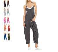 Lahloya Maternity Jumpsuit,Maternity Oversized Jumpsuits Cotton Romper,Causal Jumpsuits Sleeveless Harem Overalls Stretchy (Dark Gray,XL)