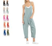 Lahloya Maternity Jumpsuit,Maternity Oversized Jumpsuits Cotton Romper,Causal Jumpsuits Sleeveless Harem Overalls Stretchy (Light Blue,M)