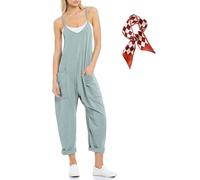 Lahloya Maternity Jumpsuits, Oversized Jumpsuit - Maternity & Postpartum, Stretchy Adjustable Strap Rompers with Pockets 2025 (Gray blue,XXL)