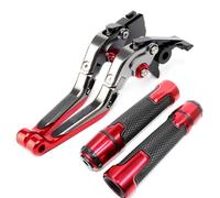 LAHMNR Motorcycle Brake Clutch Levers Motorcycle for PCX 125 for PCX 150 Brake Clutch Lever & 7/8 22MM Handlebar Grips(Titaniumred)