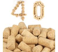 lahnao Pack of 40 Wine Corks, 21 x 40 mm Corks, Wine Corks for Crafts, Corks for Crafts, Wooden Bottle Corks for Sealing Wine Bottles, Glass Bottles, DIY Crafts