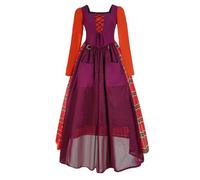Lahnimm Womens Hocus Pocus Halloween Costume Witch Sisters Cosplay Costumes Medieval Witch Long Dress, My202251g, Large