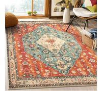 Lahome Boho Tribal Square 6x6 Area Rug, Washable Rugs for Bedroom Aesthetic Soft Living Room Rugs, Oriental Non Slip Non-Shedding Indoor Accent Floor Carpet for Nursery Home Office