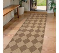 Lahome Checkered Easy Runner Rug, 2x8 Carpet Runners for Hallway 8ft Non Slip Washable Rug for Entryway Indoor, Checkerboard Nature Indoor Outdoor Carpet for Entry Laundry.