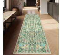 Lahome Chloe Insect Botanical 2'6"x8 Green Hallway Runner Rug, Bathroom Kitchen Runner Rugs Non Skid Washable, Soft Non-Slip Indoor Carpet Runners for Entryway Laundry Bedroom(Green,2'6"x8)