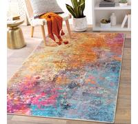 Lahome Modern Abstract Area Rug - 3x5 Washable Kitchen Rugs Colorful Bedroom Rug Non Slip Entryway Rugs, Rainbow Contemporary Indoor Floor Accent Carpet for Kitchen Sink Living Bathroom Doorway