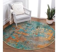 Lahome Modern Abstract Round Rug 3Ft - Colorful 3x3 Circle Rug Non Slip Kitchen Rugs Washable Front Door Mat, Contemporary Indoor Throw Small Carpet for Bedroom Entryway Foyer Sink