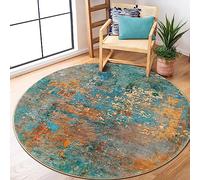 Lahome Modern Abstract Round Rug 5Ft - Colorful Washable 5x5 Circle Rugs for Living Room Bedroom Non Slip, Soft Indoor Floor Carpet for Dining Table Bathroom Nursery Dorm Decor