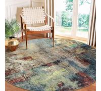 Lahome Modern Abstract Round Rug 6ft - Large Red Round Area Rugs for Bedroom, Machine Washable Soft Non Slip Living Room Mat Indoor Floor Carpet for Dining Coffee Table Hardwood Floor Playhouse