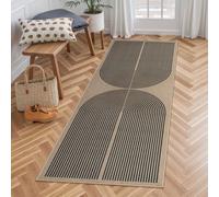 Lahome Modern Rainbow Jute Rug 2x6 Inch Non Slip Washable Indoor Outdoor Kitchen Floor Rug