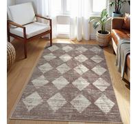 Lahome Moroccan Treills Area Rug - 3x5 Beige Rugs for Living Room Washable Entry Mat, Checkered Modern Soft Pet Friendly Indoor Accent Carprt for Coffee Table Bedroom Family Dinning Room Playroom