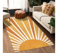 Lahome Rug with Sun Print, Machine Washable, 10.2 x 15.2 cm, for Bedroom, Large Non-Slip Throw Rugs for Living Room, Boho Nursery Rug for Entryway, Dining Room, Office, 100 x 150 cm, Rainbow Sun