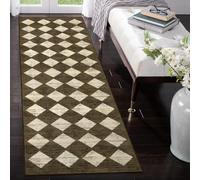 Lahome Runners for Hallways with Rubber Backing, Kitchen Runner Rugs Non Skid Washable Bathroom Rugs Runner, Moroccan Trellis Non Slip Bedroom Carpet Runner for Entryway Powder Room, 2x8 Brown