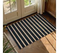Lahome Striped Easy Jute Front Door Mat, 2x3 Kitchen Outdoor Rug Washable | Indoor Entryway Rugs Black, Modern Farmhouse Neutral Non Slip Non Shedding Small Carpet for Entry Welcome Entrance Foyer