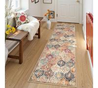 Lahome Washable Moroccan Trellis Runner, Kitchen Runner for Hallway, 6ft, Non-Slip Vintage Laundry Room Rug, Ultra Thin Long for Bathroom, Bedroom, Entryway