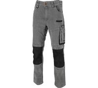 LAHTI PRO Men's Jeans, Work Trousers, Long Trousers with 12 Multifunctional Pockets, Work Wear, Stretch Work Wear, EN ISO 13688, 70% Cotton, 28% Polyester, 240 g/m², Size: L, Gray, L Slim