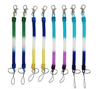 Lahviuu 8 Pcs Stretchy Spiral Keyring, Retractable Keychain Spring Key Rings, Multicolor, Unisex-Kids