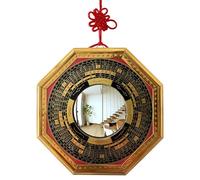 Lahviuu Bagua Mirror, 17.5 cm Traditional Chinese Feng Shui Bagua Convex Mirror, for Interior Decoration, Hanging Accessories