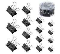 Lahviuu Binder Clips, 60 pcs Black Metal, 4 Sizes (15mm, 19mm, 25mm, 32mm), Office, School, Home