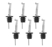 Lahviuu Bottle Pourers,6 pcs Stainless Steel Speed Pourer with Hinged Flip Top Cap,Freeflow Pourers Liquor Pourer,for Wine Olive Oil Coffee Syrup Vinegar