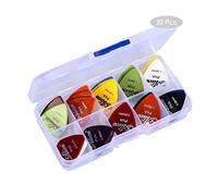 Lahviuu Guitar Picks, 30 Pcs Assorted Thickness (0.58mm, 0.71mm, 0.81mm, 0.96mm, 1.2mm, 1.5mm), Celluloid, Essential for Electric, Acoustic or Bass Guitars, Ukulele