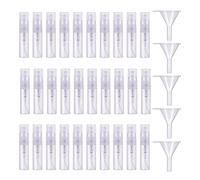Lahviuu Sample Bottles, 30 Pcs Mini Atomizer Spray Empty Bottle Clear Small Portable Perfume Mist Pots for Travel Liquid and Makeup with 5 Tiny Funnels(2 ml)