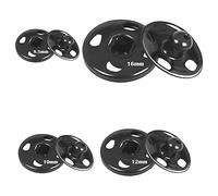 Lahviuu Snap Fasteners, 140 Sets Stainless Steel Sew on Press Studs Buttons Snaps Sewing Hook and Eye Fastenings, for Clothes Leather Craft Purse Handbag Repairs(8.5mm, 10mm, 12mm, 16mm)Black