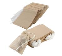 Lahviuu Tea Bags Empty, 200 Pcs Paper Filter Disposable Natural Pulp Material Infuser with Drawstring, Loose Leaf Strainer Bag for and Herb Powder, 5cm x 7cm (Original Color), Brown