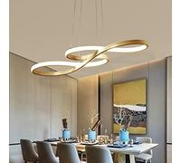 LAI HO Modern LED Pendant Light, Music-Design Dimmable Chandeliers, Adjustable Hanging Lamp for Kitchen Island Home Living Room Dining Room Bedroom,Gold
