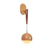 LAI HO Modern LED Smart Voice Control Wall Sconce,Wooden USB Rechargeable Night Light,3 Brightness Levels, 3000K Warm White, for Bedroom,Stair,Corridor,Camping (Light Color)