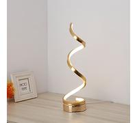 LAI HO Modern LED Spiral Table Lamp,Dimmable LED Bedside Light with Remote Control,Creative Acrylic LED Reading Light for Office Bedroom Living Room,Gold