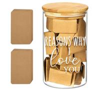 LAIAME Reasons Why I Love You Jar with 100 Note Cards,Birthday Gift Long Distance Relationship Gift for Boyfriend Girlfriend Him Her,Gratitude Jar for Mom Dad,Anniversary Couple Gifts for Wife Husband