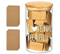 LAIAME Reasons Why I Love You Jar with 100 Note Cards,Birthday Gift Long Distance Relationship Gift for Boyfriend Girlfriend Him Her,Anniversary Couple Gifts for Wife Husband,Gratitude Jar for Mom Dad